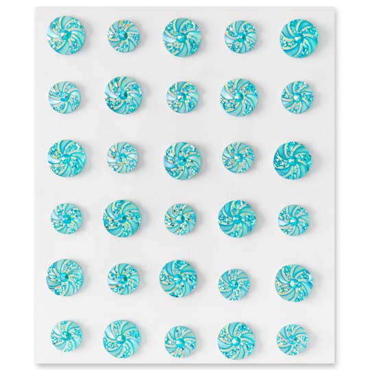 Aqua Iridescent Bling Pinwheel Stickers By Recollections™
